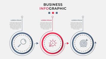 Infographic design template with icons and 3 options or steps vector