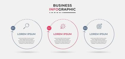Infographic design template with icons and 3 options or steps vector