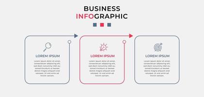 Infographic design template with icons and 3 options or steps vector