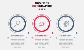 Infographic design template with icons and 3 options or steps vector