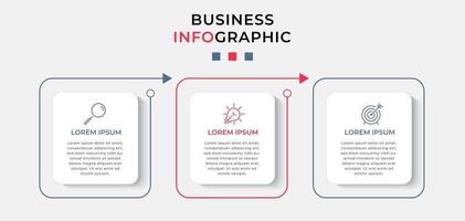 Infographic design template with icons and 3 options or steps vector