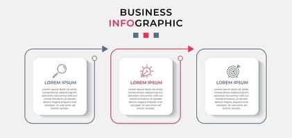 Plantilla de diseño infográfico con iconos y 3 opciones o pasos. vector