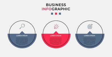 Infographic design template with icons and 3 options or steps vector
