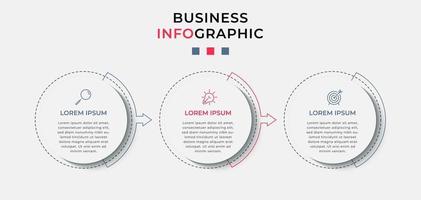 Infographic design template with icons and 3 options or steps vector