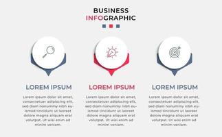 Infographic design template with icons and 3 options or steps vector