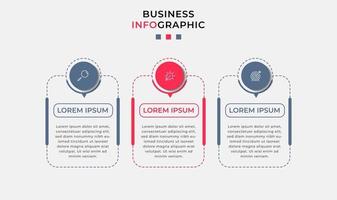 Infographic design template with icons and 3 options or steps vector