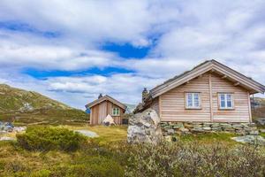 Cottages at Lake Vavatn, Hemsedal, Norway photo