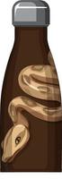 A brown thermos bottle with snake pattern vector