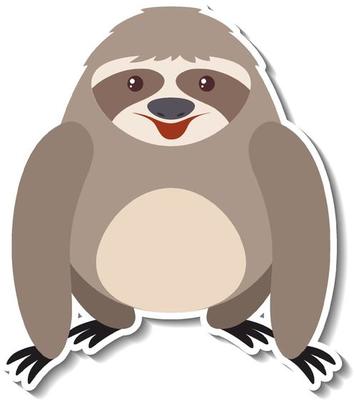 A cute sloth cartoon animal sticker