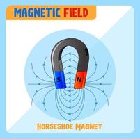 Magnetic field of horseshoe magnet vector