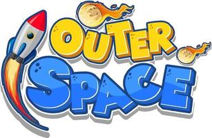 Outer Space logo with spaceship vector