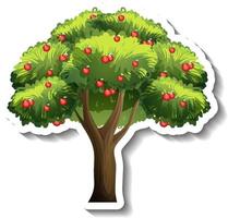 Apple tree sticker on white background vector