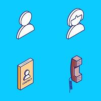 Cartoon illustration of some icons on the phone vector