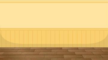 Empty room with parquet floor and yellow wallpaper