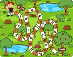 Path board game park theme vector