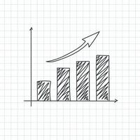 dibujo de doodle gráfico de negocios estadístico vector