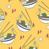 seamless traditional japanese food pattern vector