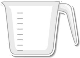 Pegatina taza medidora sobre fondo blanco. vector