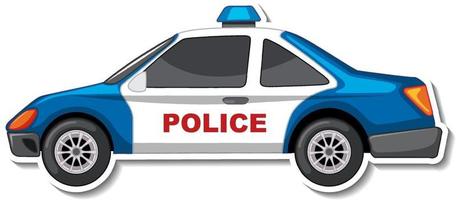 Diseño de pegatina con vista lateral del coche de policía aislado