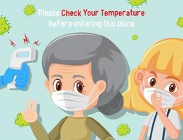 Please Check Your Temperature Before Entering This Place banner vector