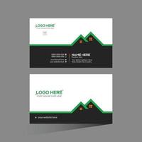 black and green colored vector business card design