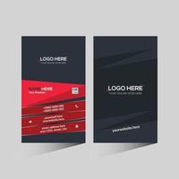 Black and Red Colored Vertical Business Card vector