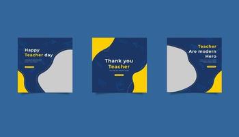 Template happy teacher day instagram post vector