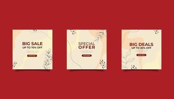 Template promotion sale banner instagram post vector