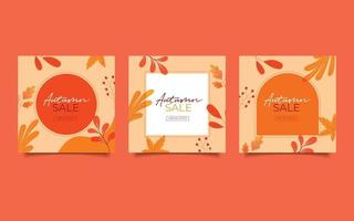 banner de venta de otoño de promoción de plantilla para publicación de instagram vector