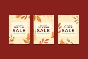 banner de venta de otoño vector