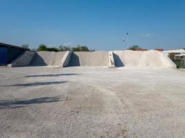 Three types of the sand at the factory that produces the concrete photo