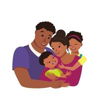 Happy African American family together. International family day vector