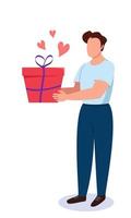 Man and woman with a gift box in their hands vector