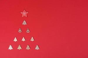 Red and white elements that are used to decorate the Christmas tree photo