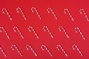 Red and white elements that are used to decorate the Christmas tree photo