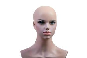 Head of a female mannequin face isolated on white background