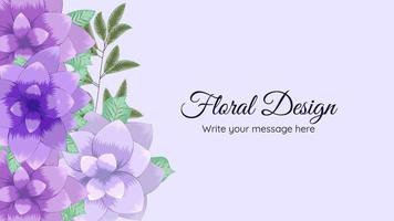 Vector botanical banner background blossoming flowers.