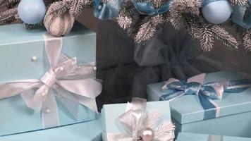 Blue and silver Christmas decorations