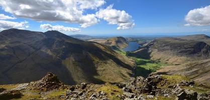 Looking down over Wast Water from Great Gables photo