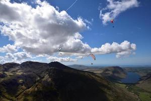 Paragliders over Lingmell Fell photo