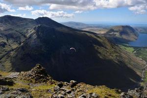 Paragliders over Lingmell Fell photo