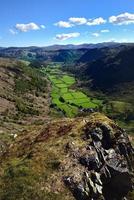 The green fields of the Seathwaite valley photo