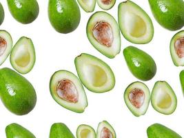 Seamless pattern with avocado. Avocado the white background. photo