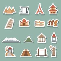 iconos de lugares de viajes y turismo vector