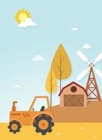 farm landscape scene vector