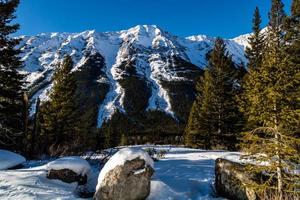 Snow covered Kananaskis Ranges. Peter Lougheed Provincial Park photo