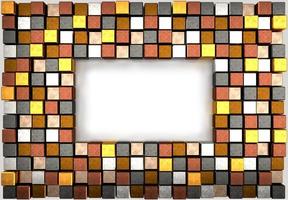 3d rendering image of colorful metal cubic. photo