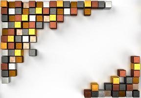 3d rendering image of colorful metal cubic