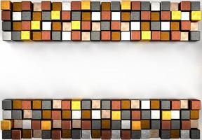 3d rendering image of colorful metal cubic.