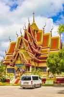 Colorful architecture at Wat Plai Laem temple on Koh Samui island, Thailand, 2018 photo